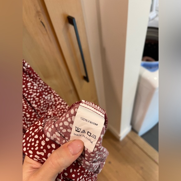 Wine and Ivory dot midi dress - Picture 7 of 10